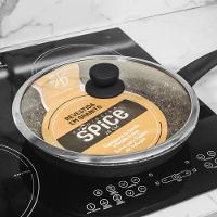 Frigideira A Indução Com Tampa Antiaderente Granito Preta 28cm - 5