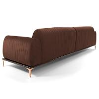 Sofá 245cm 4 Lugares Com Chaise Direito Pés Gold Molino C-276 Veludo Terra - Domi - 5