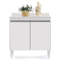 Armário De Cozinha Modulado De Canto 7 Peças Cp21 Com Pia Inox Branco - Lumil - 6