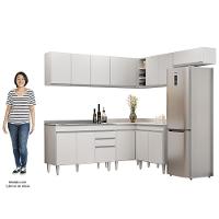 Armário De Cozinha Modulado De Canto 7 Peças Cp21 Com Pia Inox Branco - Lumil - 9