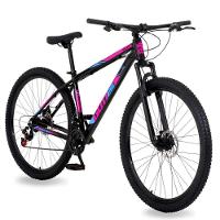 Bicicleta Aro 29 Alumínio Gott Rocker Freios A Disco Suspensão 21v 17 Preto Rosa Azul - 1