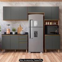 Armário De Cozinha 4 Peças Sem Tampo Lita N03 Carvalho/grafite - Mpozenato - 2