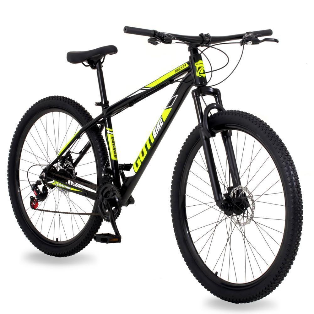 Bicicleta Aro 29 Alumínio Gott Rocker Freios A Disco Suspensão 21v 19 Preto Amarelo - 1