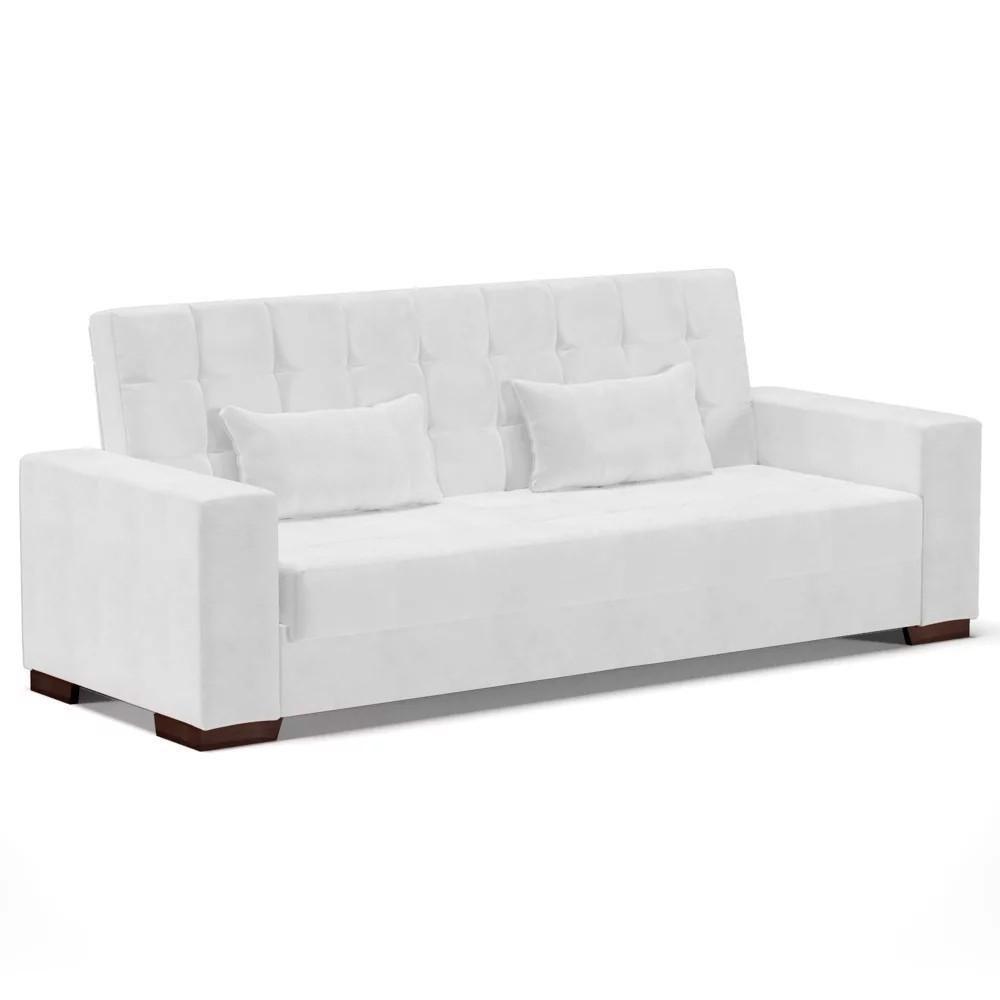 Sofá Cama Para Sala De Estar Lisboa Couríssimo Branco - Ibiza - 1