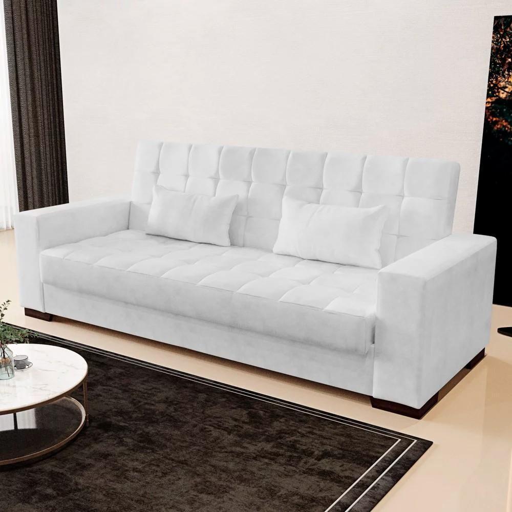 Sofá Cama Para Sala De Estar Lisboa Couríssimo Branco - Ibiza - 2