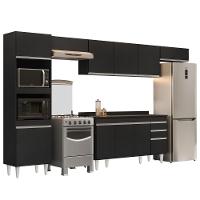 Armário De Cozinha Modulada 5 Peças Cp14 Balcão Com Tampo Preto - Lumil - 1