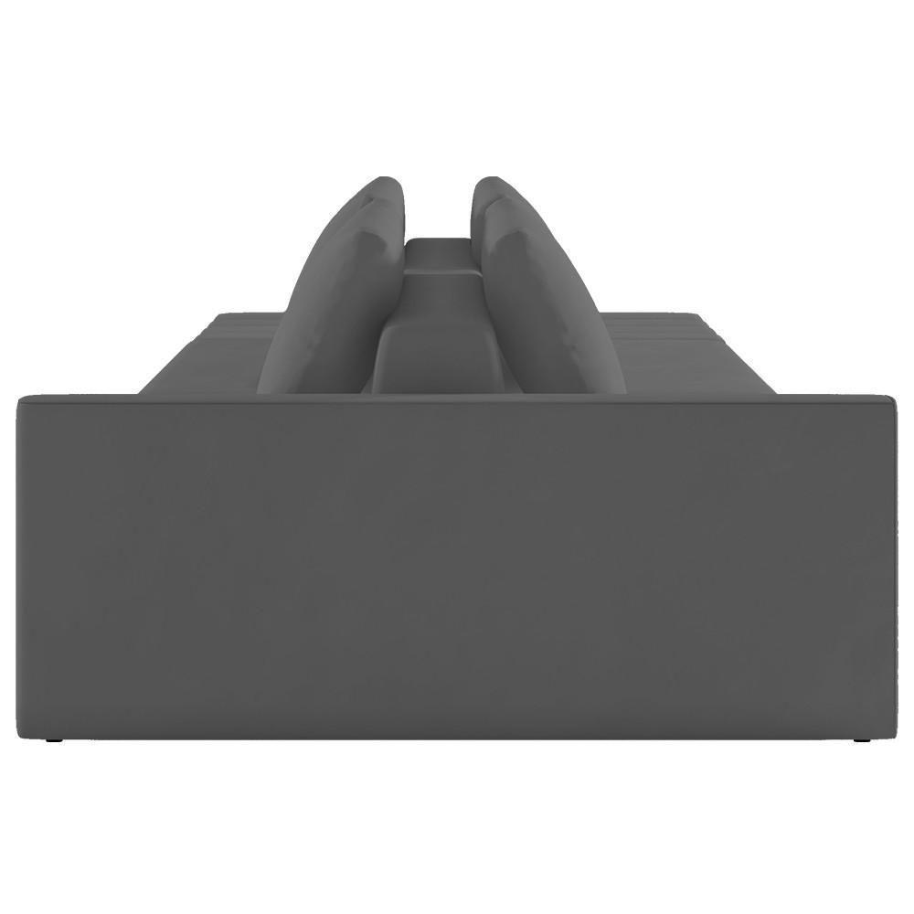 Sofá Ilha Modular Com Puff Para Sala Living 342cm Georgia K04 Veludo Cinza Escuro - Mpozenato - 8
