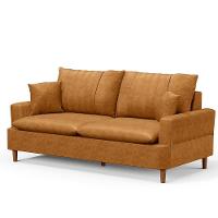 Sofá 3 Lugares 180cm Living Pés De Madeira Veras D05 Sintético Whisky - Mpozenato - 1