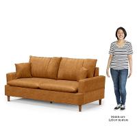 Sofá 3 Lugares 180cm Living Pés De Madeira Veras D05 Sintético Whisky - Mpozenato - 5