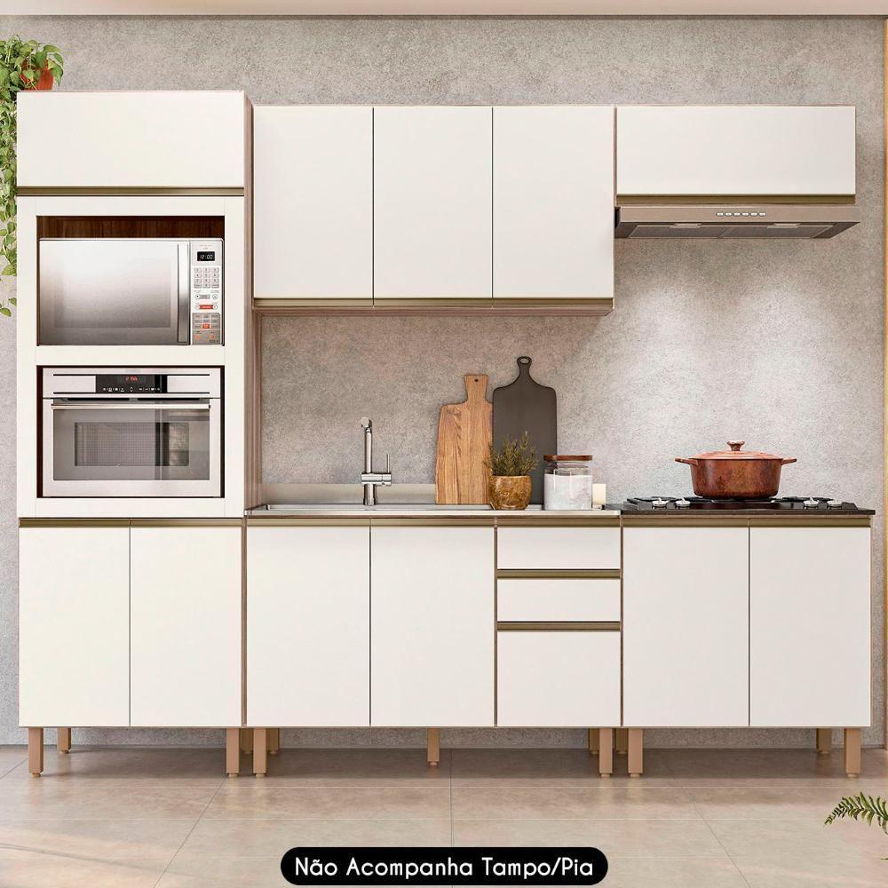 Armário De Cozinha 5 Peças Com Tampo Jany N03 Carvalho/off - Mpozenato - 2