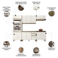 Armário De Cozinha 5 Peças Com Tampo Jany N03 Carvalho/off - Mpozenato - 3