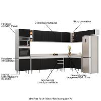 Armário De Cozinha Modulada De Canto 9 Peças Cp05 Balcão Com Tampo Branco/preto - Lumil - 3