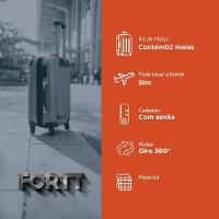 Kit Mala De Viagem ABS 2 Peças Adventure E Action Fortt Amarela MAB01-AM