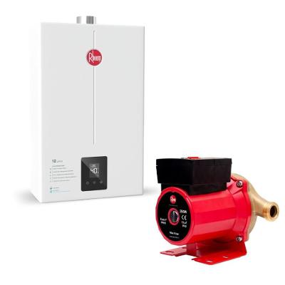 Kit Aquecedor de Água a Gás 12L com Bomba 350W Parede Digital Rheem Bivolt GLP