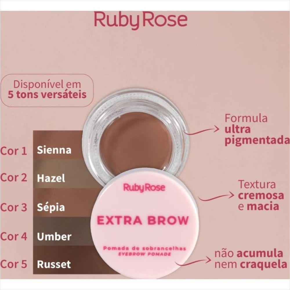 Ruby Rose Pomada De Sobrancelhas Extra Brown Hazel 5,3g - 2