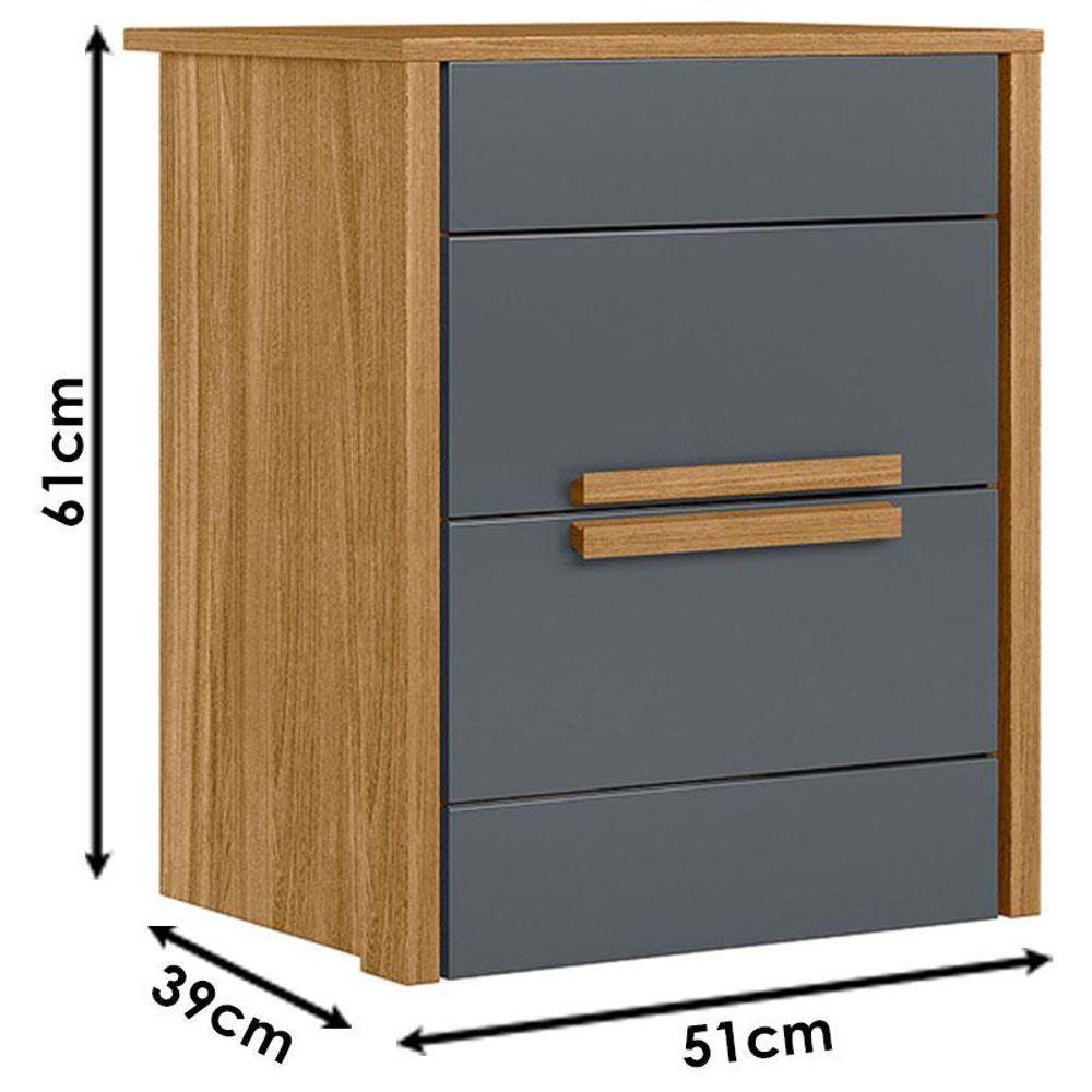 Mesa De Cabeceira Ambiente Dhara Freijó Cinza - Moval - 2