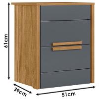 Mesa De Cabeceira Ambiente Dhara Freijó Cinza - Moval - 2