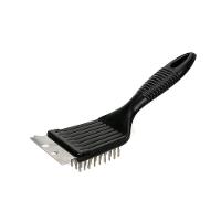Escova Limpa Grelha De Churrasqueira Cabo Espatula Cerdas De Aço - 1