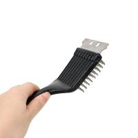 Escova Limpa Grelha De Churrasqueira Cabo Espatula Cerdas De Aço - 2