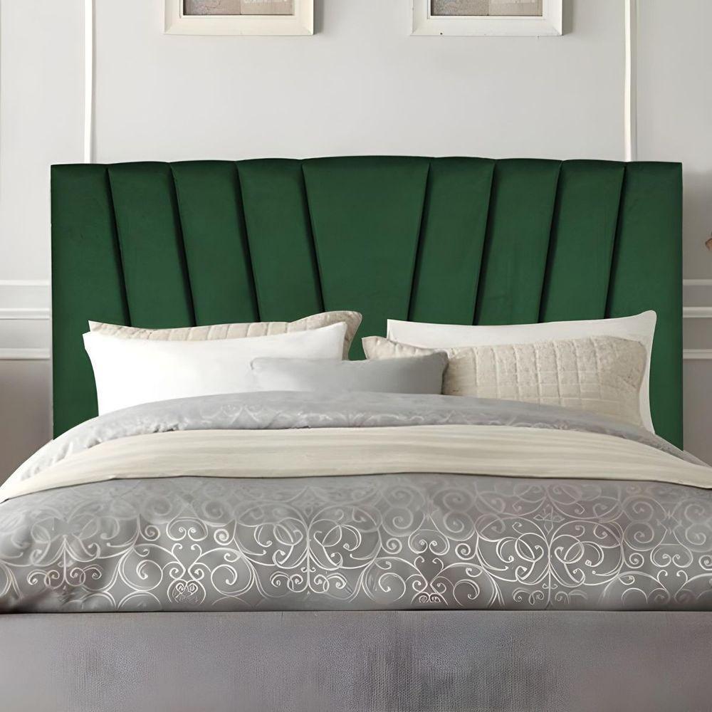 Cabeceira Estofada De Cama Casal Box 140 Cm Malu Suede Verde - 2