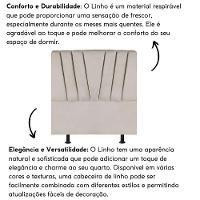 Cabeceira Solteiro Cama Box Estofada 90 Cm Emma Linho Bege - 5