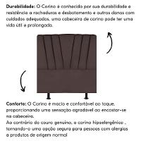 Cabeceira Estofada Cama Box Solteiro 90 Cm Malu Corino Marrom - 5