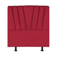 Cabeceira Estofada Cama Box Solteiro 100 Cm Malu Suede Vermelho - 1