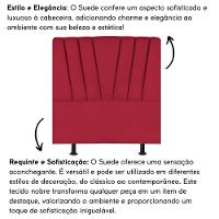 Cabeceira Estofada Cama Box Solteiro 100 Cm Malu Suede Vermelho - 5