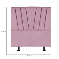 Cabeceira Solteiro Cama Box Estofada 90 Cm Emma Suede Rosa - 3