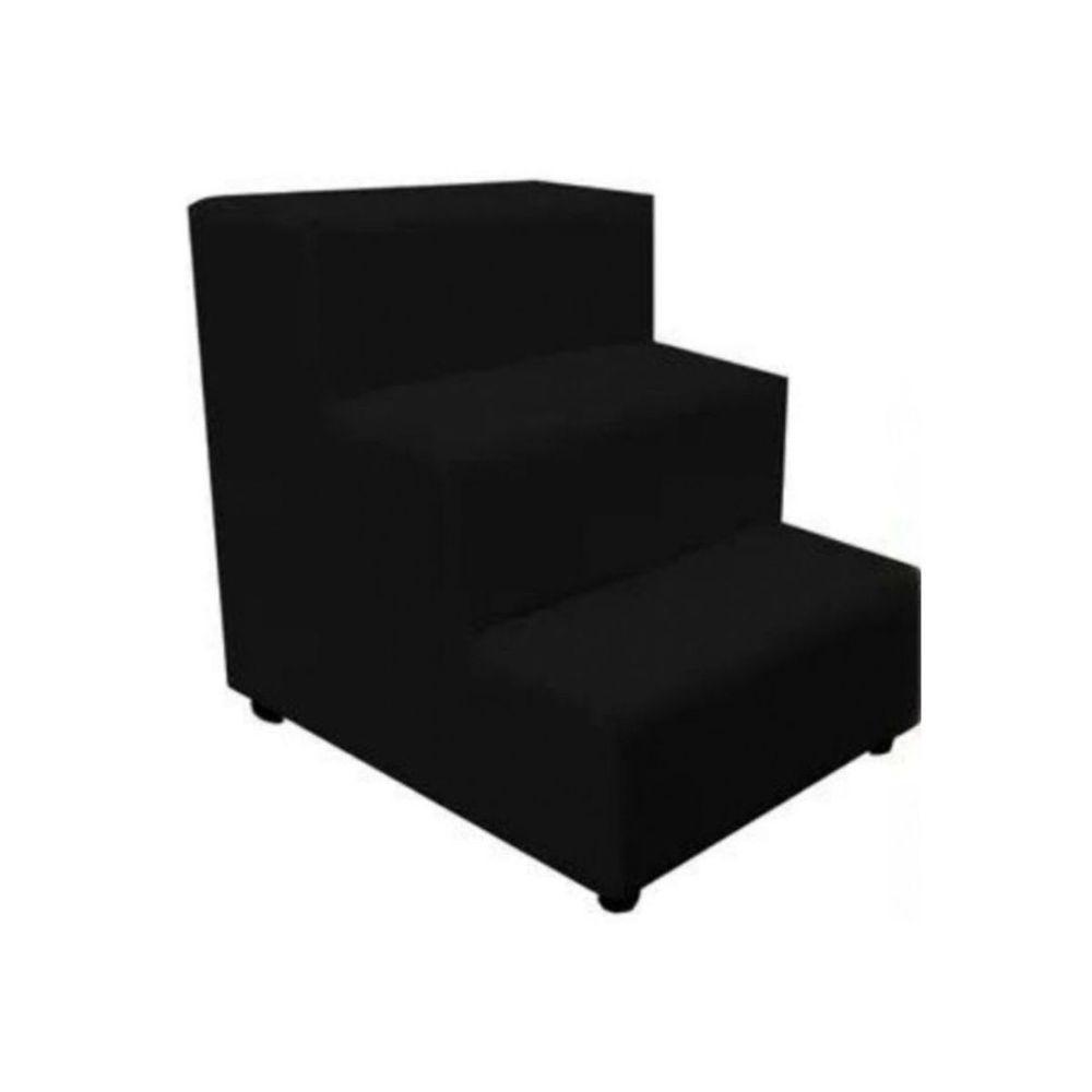 Escadinha Rampa Subir Sofá Cama Cães Cachorro Gato Suede Preto - 1