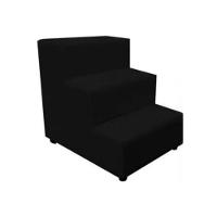 Escadinha Rampa Subir Sofá Cama Cães Cachorro Gato Suede Preto - 1