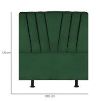 Cabeceira Estofada Cama Box Solteiro 100 Cm Malu Suede Verde - 3