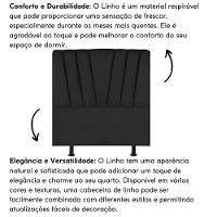 Cabeceira Estofada Cama Box Solteiro 90 Cm Malu Linho Preto - 5