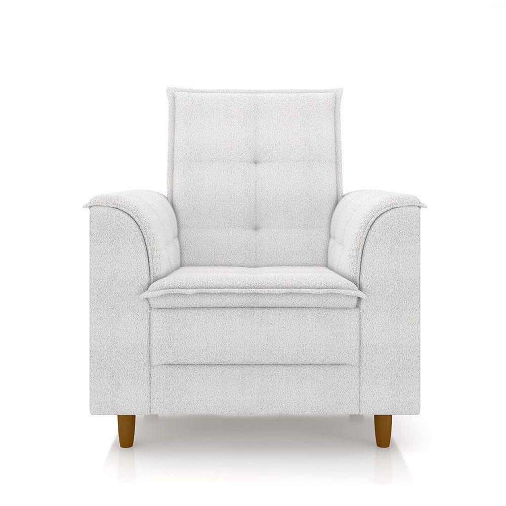 Poltrona Amamentação Confortável Com Puff Ayla Bouclê Off White - 7