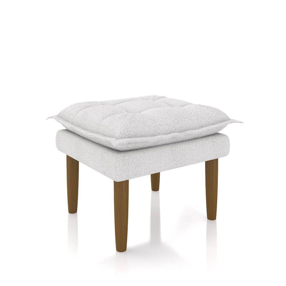 Poltrona Amamentação Confortável Com Puff Ayla Bouclê Off White - 8