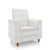 Poltrona Amamentação Confortável Com Puff Ayla Bouclê Off White - 6