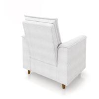 Poltrona Amamentação Confortável Com Puff Ayla Bouclê Off White - 9