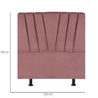 Cabeceira Estofada Cama Box Solteiro 100 Cm Malu Suede Rosé - 3