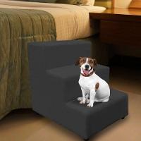Escadinha Rampa Subir Sofá Cama Cães Cachorro Gato Suede Cinza - 2