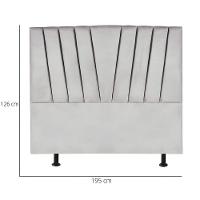 Cabeceira Estofada Cama Box King 195 Cm Malu Linho Cinza Claro - 5