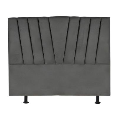 Cabeceira Estofada Cama Box King 195 Cm Malu Linho Cinza