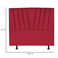 Cabeceira Estofada Cama Casal Queen Size 160 Cm Malu Suede Vermelho - 3