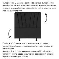 Cabeceira Estofada Cama Box King 195 Cm Malu Corino Preto - 5
