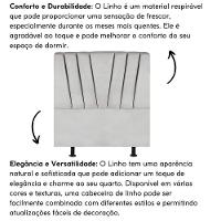 Cabeceira Casal Box De Cama Estofada 140 Cm Emma Linho Cinza Claro - 5