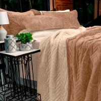 Cobertor Buettner Casal Flannel Plush 100% Poliéster Dupla Face 220mx240m Khaki Escuro / Khaki Claro - 2