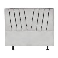 Cabeceira Estofada Cama Box King 195 Cm Malu Suede Cinza Claro - 1