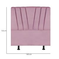 Cabeceira Estofada De Cama Casal Box 140 Cm Malu Suede Rosa - 3