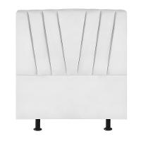 Cabeceira Estofada De Cama Casal Box 140 Cm Malu Suede Branco - 1