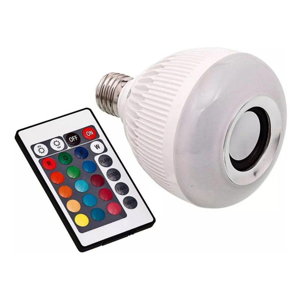 Lâmpada Musical E Caixa De Som 12w Bluetooth Luz Led Rgb Com Controle Remoto - 3