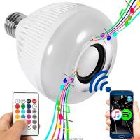 Lâmpada Musical E Caixa De Som 12w Bluetooth Luz Led Rgb Com Controle Remoto - 2